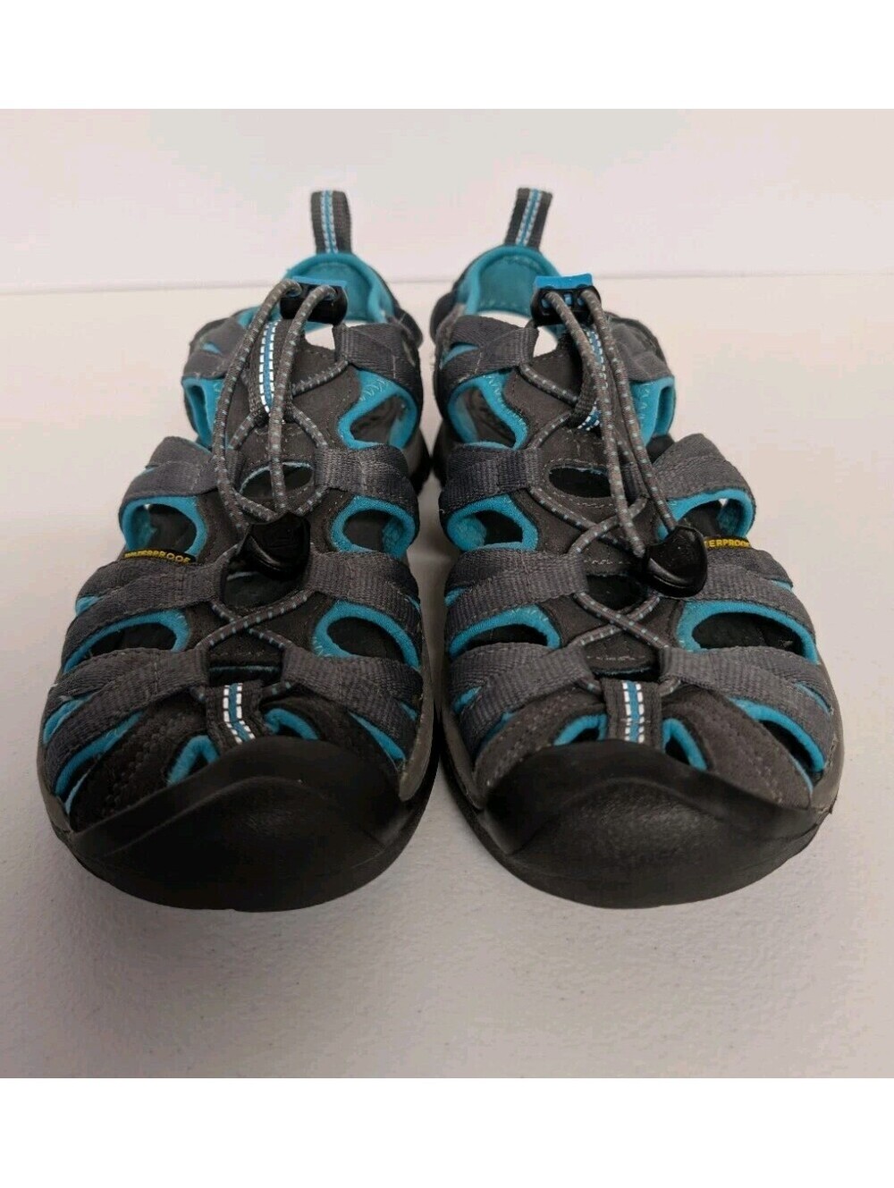 Keen Women's Whisper Sandals Dark Gray/Teal Quick Dry Sz 6.5